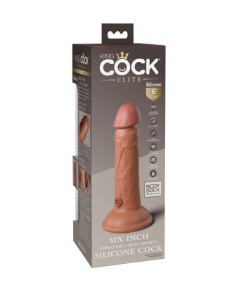 KING COCK - ÉLITE DILDO REALÍSTICO VIBRADOR and SILICONA 15.2 CM CARAMELO