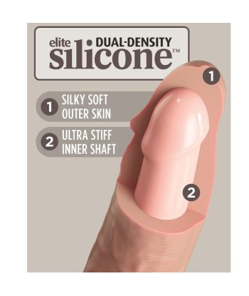 KING COCK - ÉLITE DILDO REALÍSTICO VIBRADOR and SILICONA CONTROL REMOTO 17.8 CM