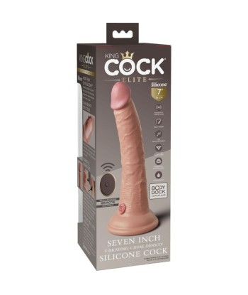 KING COCK - ÉLITE DILDO REALÍSTICO VIBRADOR and SILICONA CONTROL REMOTO 17.8 CM