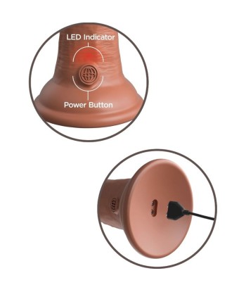 KING COCK - ÉLITE DILDO REALÍSTICO VIBRADOR and SILICONA 20.3 CM CARAMELO