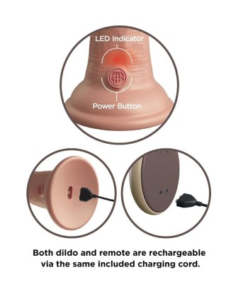 KING COCK - ÉLITE DILDO REALÍSTICO VIBRADOR and SILICONA CONTROL REMOTO 23 CM