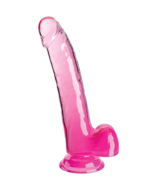 KING COCK - CLEAR DILDO CON TESTÍCULOS 20.3 CM ROSA
