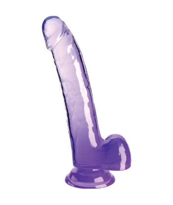 KING COCK - CLEAR DILDO CON TESTÍCULOS 20.3 CM MORADO
