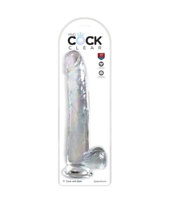 KING COCK - CLEAR DILDO CON TESTÍCULOS 24.8 CM TRANSPARENTE