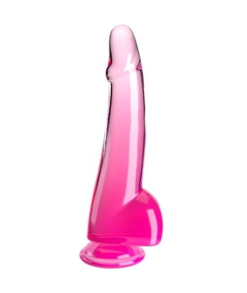 KING COCK - CLEAR DILDO CON TESTÍCULOS 19 CM ROSA