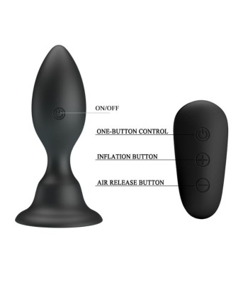 MR PLAY - PLUG ANAL CON VIBRACIÓN NEGRO CONTROL REMOTO