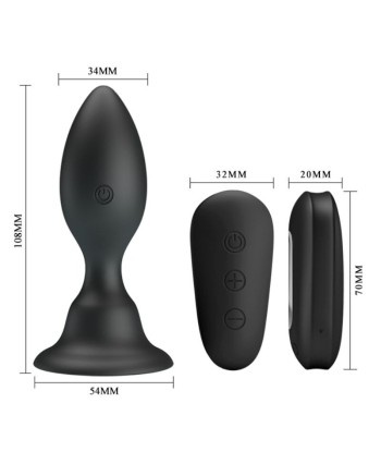 MR PLAY - PLUG ANAL CON VIBRACIÓN NEGRO CONTROL REMOTO