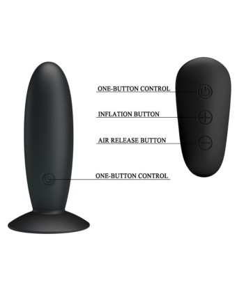 MR PLAY - PLUG ANAL CON VIBRACIÓN NEGRO CONTROL REMOTO