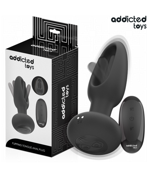 ADDICTED TOYS - PLUG ANAL CON LENGUA VIBRADORA Y CONTROL REMOTO