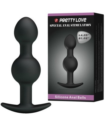 PRETTY LOVE - BOLAS ANALES SILICONA ESTIMULACION ESPECIAL 10.3 CM NEGRO