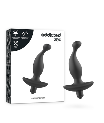 ADDICTED TOYS - MASAJEADOR ANAL CON VIBRACIÓN NEGRO MODELO 1