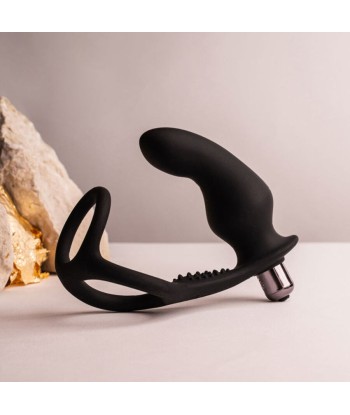 ROCKS- OFF - RO- ZEN RRO PLUG ANAL CON ANILLO VIBRADOR PARA EL PENE NEGRO