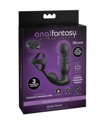 ANAL FANTASY ELITE COLLECTION - ANILLO Y MASAJEADOR ANAL VIBRADOR CON CONTROL REMOTO