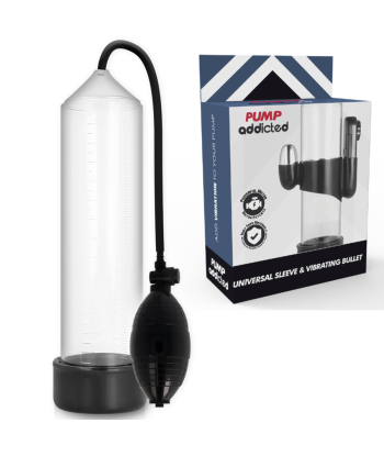 PUMP ADDICTED - BOMBA ERECCIÓN RX3 TRANSPARENTE CON VIBRADOR