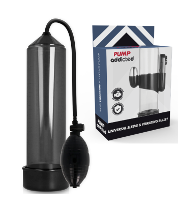 PUMP ADDICTED - BOMBA ERECCIÓN RX3 NEGRO CON VIBRADOR