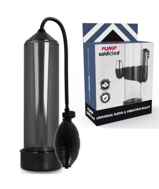 PUMP ADDICTED - BOMBA ERECCIÓN RX3 NEGRO CON VIBRADOR
