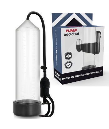 PUMP ADDICTED - BOMBA ERECCIÓN RX5 TRANSPARENTE CON VIBRADOR