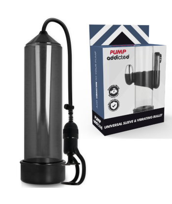 PUMP ADDICTED - BOMBA ERECCIÓN RX5 NEGRO CON VIBRADOR