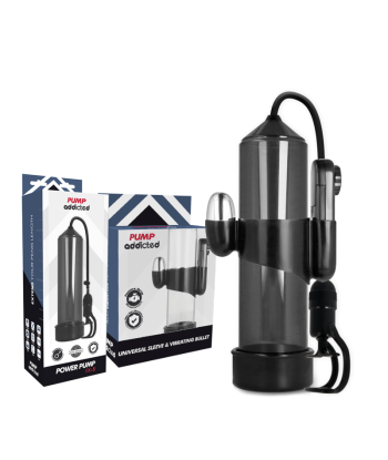 PUMP ADDICTED - BOMBA ERECCIÓN RX5 NEGRO CON VIBRADOR