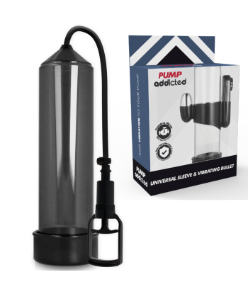 PUMP ADDICTED - BOMBA ERECCIÓN RX7 NEGRO CON VIBRADOR