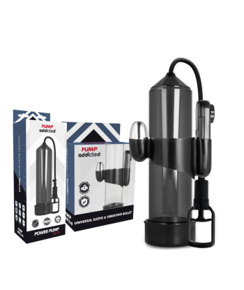 PUMP ADDICTED - BOMBA ERECCIÓN RX7 NEGRO CON VIBRADOR