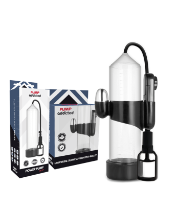PUMP ADDICTED - BOMBA ERECCIÓN RX7 TRANSPARENTE CON VIBRADOR