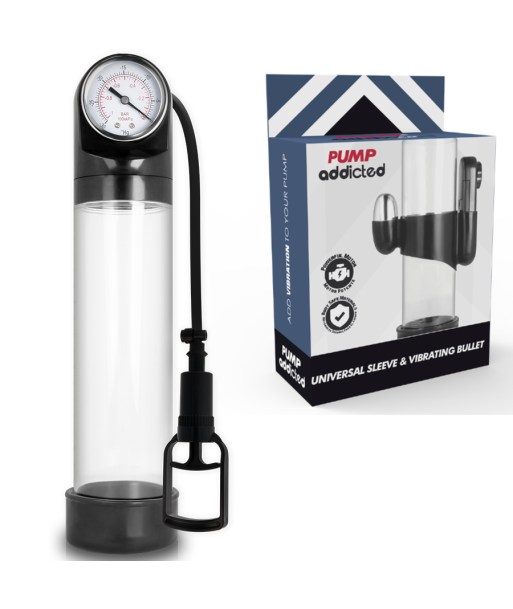 PUMP ADDICTED - BOMBA ERECCIÓN RX9 TRANSPARENTE CON VIBRADOR PUMP ADDICTED - BOMBA ERECCIÓN RX9 TRANSPARENTE CON VIBRADOR