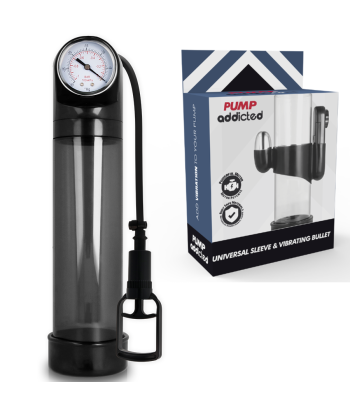 PUMP ADDICTED - BOMBA ERECCIÓN RX9 NEGRO CON VIBRADOR