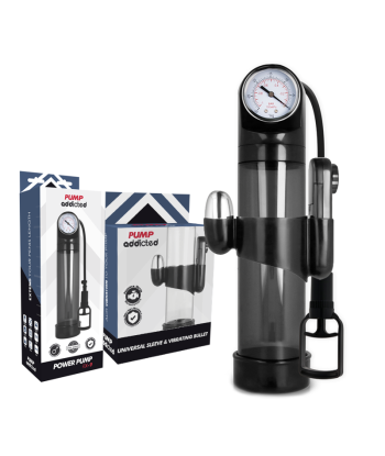 PUMP ADDICTED - BOMBA ERECCIÓN RX9 NEGRO CON VIBRADOR