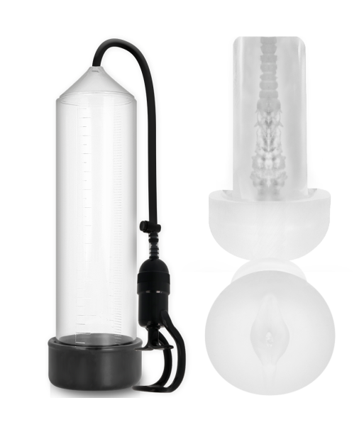 PUMP ADDICTED - BOMBA ERECCIÓN RX5 TRANSPARENTE CON MASTURBADOR PUMP ADDICTED - BOMBA ERECCIÓN RX5 TRANSPARENTE CON MASTURBADOR
