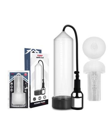 PUMP ADDICTED - BOMBA ERECCIÓN RX7 TRANSPARENTE CON MASTURBADOR