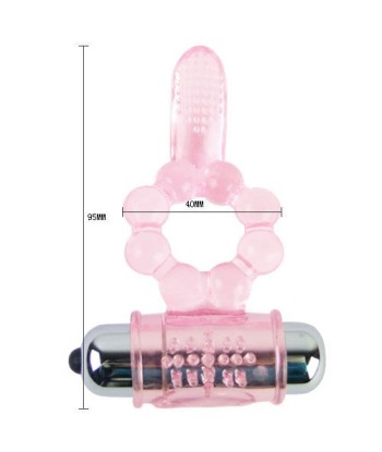 BAILE - ANILLO SILICONA 10 RITMOS LENGUA CON VIBRACIÓN ROSA
