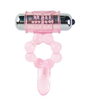 BAILE - ANILLO SILICONA 10 RITMOS LENGUA CON VIBRACIÓN ROSA