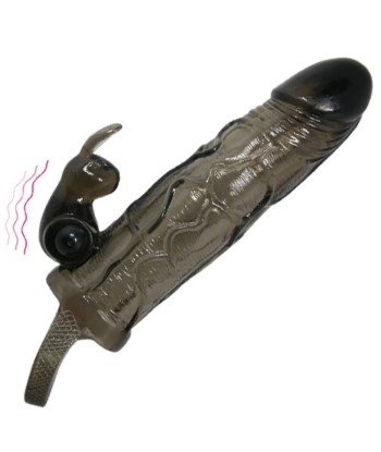 BAILE - BRAVE MAN FUNDA REALISTICA PENE CON RABBIT 16.5 CM NEGRO