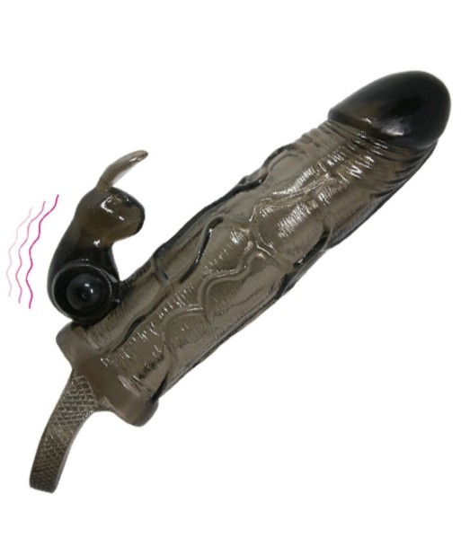 BAILE - BRAVE MAN FUNDA REALISTICA PENE CON RABBIT 16.5 CM NEGRO