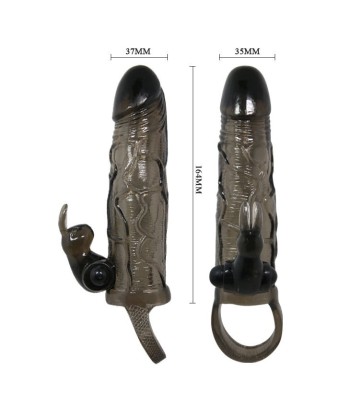 BAILE - BRAVE MAN FUNDA REALISTICA PENE CON RABBIT 16.5 CM NEGRO