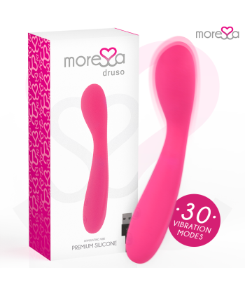 MORESSA - DRUSO MASAJEADOR DUO PUNTO G Y SUERO PELVICO PREMIUM SILICONE RECARGABLE