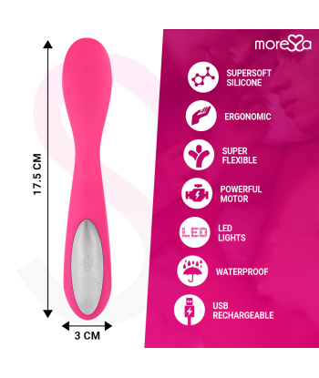 MORESSA - DRUSO MASAJEADOR DUO PUNTO G Y SUERO PELVICO PREMIUM SILICONE RECARGABLE