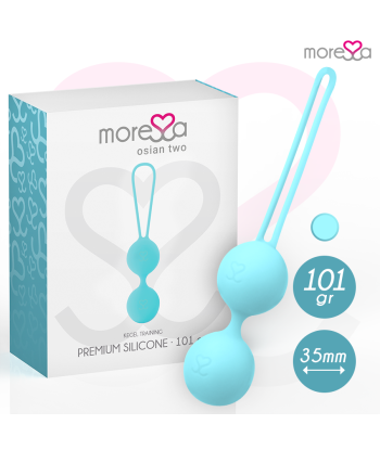 MORESSA - OSIAN TWO ENTRENAMIENTO SUELO PELVICO 101gr PREMIUM SILICONA TURQUESA
