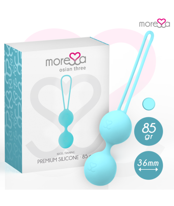 MORESSA - OSIAN THREE ENTRENAMIENTO SUELO PELVICO 85 gr PREMIUM SILICONA TURQUESA