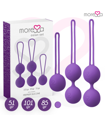 MORESSA - OSIAN SET Osian One 51 Gr - Osian Two 101 Gr - Osian Three 85 gr PREMIUM SILICONA LILA