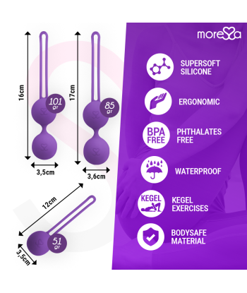 MORESSA - OSIAN SET Osian One 51 Gr - Osian Two 101 Gr - Osian Three 85 gr PREMIUM SILICONA LILA