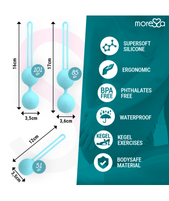 MORESSA - OSIAN SET Osian One 51 Gr - Osian Two 101 Gr - Osian Three 85 gr PREMIUM SILICONA TURQUESA