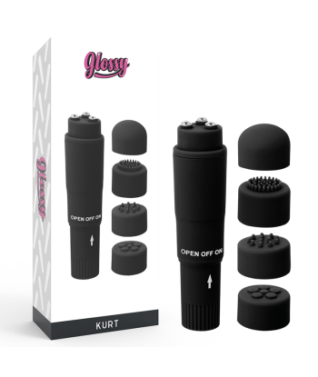 GLOSSY - POCKET KURT MASAJEADOR NEGRO