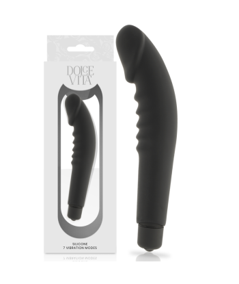 DOLCE VITA - REALISTIC PLEASURE VIBRADOR SILICONA NEGRO
