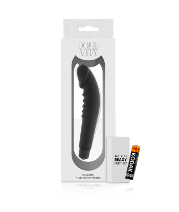 DOLCE VITA - REALISTIC PLEASURE VIBRADOR SILICONA NEGRO