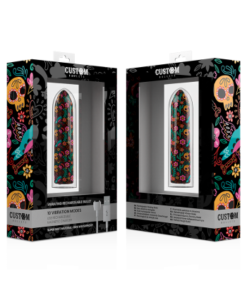 CUSTOM BULLETS - BALA RECARGABLE SKULL 10 INTENSIDADES