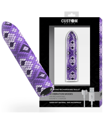 CUSTOM BULLETS - BALA RECARGABLE SNAKE LILA 10 INTENSIDADES
