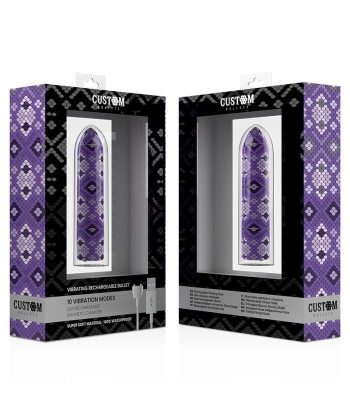 CUSTOM BULLETS - BALA RECARGABLE SNAKE LILA 10 INTENSIDADES