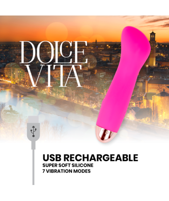 DOLCE VITA - VIBRADOR RECARGABLE ONE ROSA 7 VELOCIDADES
